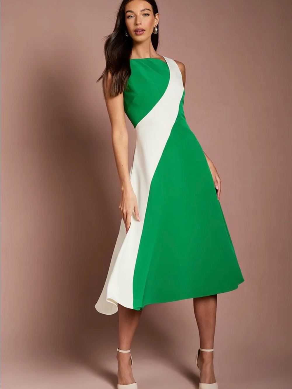 Boohoo Asymmetrical Color Block dress - sz 10 - NWOT
